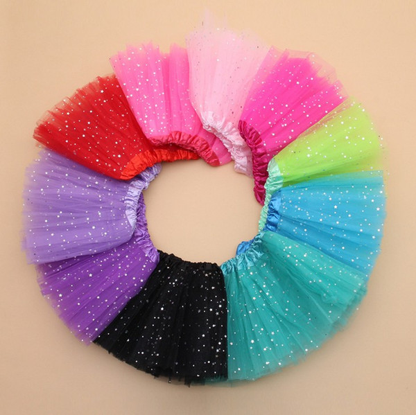 10 Color 2016 Girls Glitter Ballet Dancewear Tutu Skirt Girls Bling Sequins Tulle Tutu Skirts Princess Dressup Skirts Costume K7158 BJ