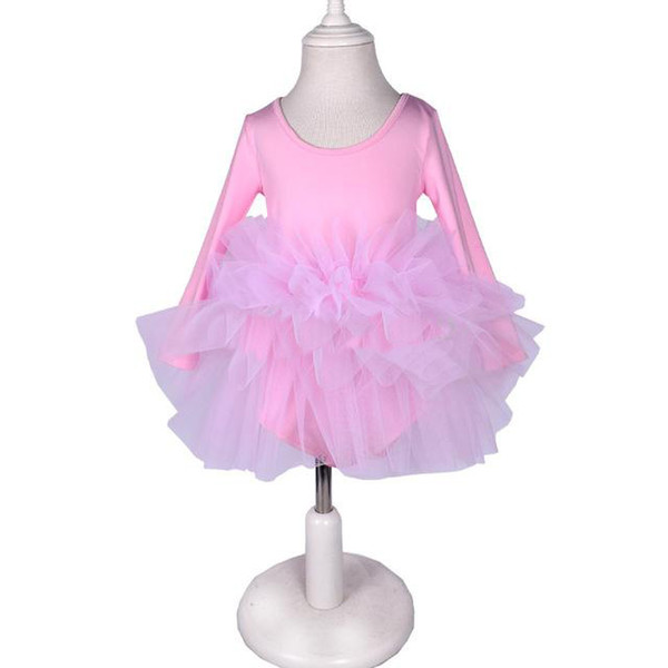 Kids ballet tutu dress fashion long sleeves girls party dancing performance dress for 2-9 Years children