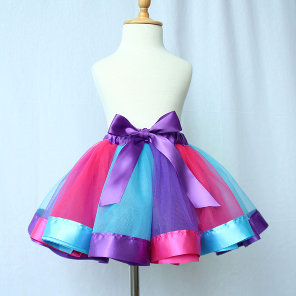 Children Rainbow Girls Tutu Skirt Girls Dress Baby Girl Dancing Tulle TuTu Skirts Pettiskirt Dancewear Ballet Dress