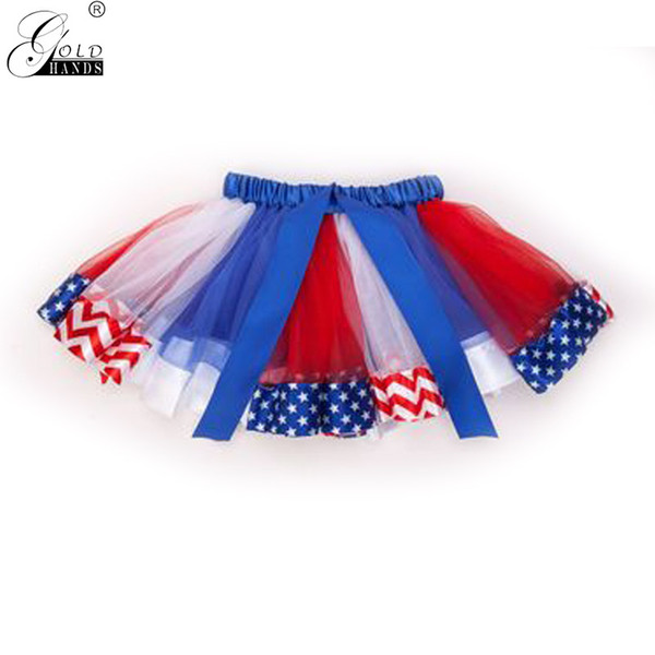 Gold Hands Winter Casual Girls TUTU Skirts Spring Print Ribbons England Style Cute Net Yarn Colorful Dress Children Clothes