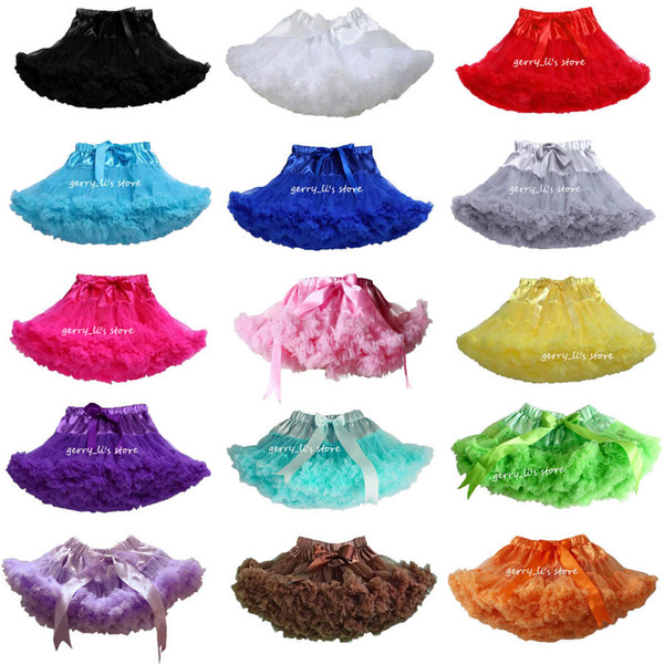 Retail Girls Pettiskirt Baby Children Solid Color Princess TuTu Skirts Dance Skirt Kids Clothes 1 PCS