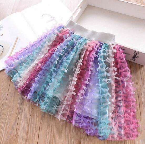 kids designer clothes girls Skirt all-match new arrivals Rainbow tutu skirts cute girl Summer solid color princess skirt free shipping