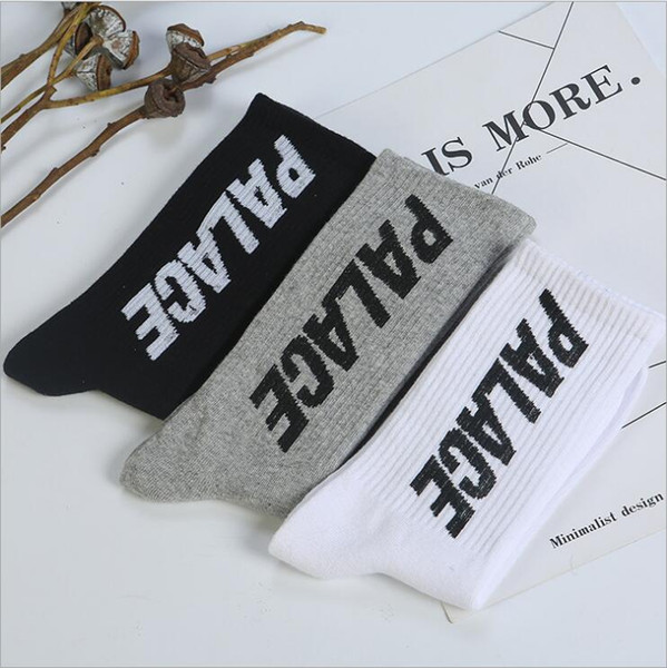 Popular Letter Logo Long Socks Black White Gray Cotton Sports Socks Wholesale Brand Designer Socks Hip-Hop Dance