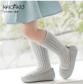 2019 Korean solid baby high socks for boys girls kids knee socks children leg warmers boots dressing anti slip socks meias tights for girls