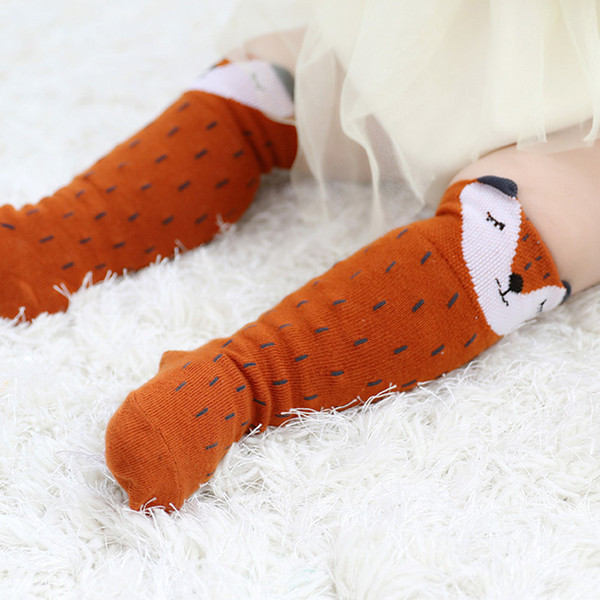 New Style Baby Girl Socks Cute Squirrel Cartoon Baby Boy Sock Cotton Infant Knee High Socks Leg Warmer Kids Socks Long Tube Booties Sokken