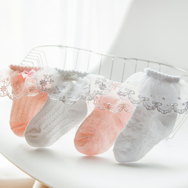 New summer children's mesh lace socks combed cotton girl's socks baby thin short socks individually wrapped