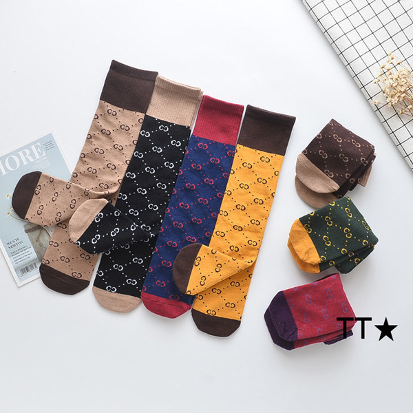 7 colors kids adult Sports socks parent-child long Cotton Letters luxury designer socks boys girls printed jacquard Athletic Casual sock