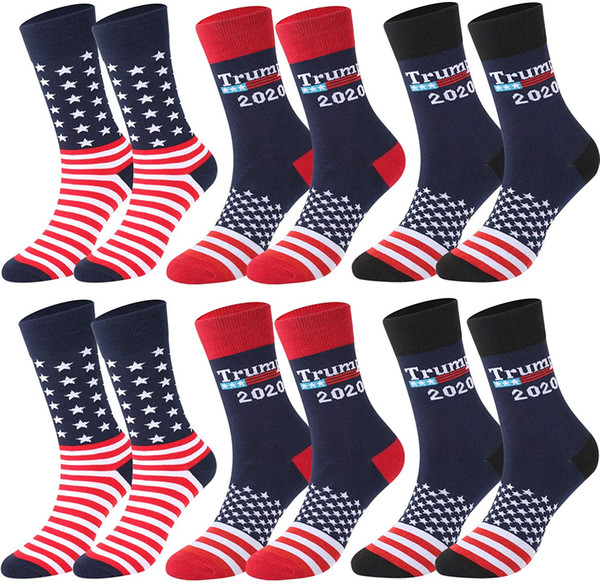 Multi colors High Quality Middle MAGA Trump 2020 American Stars Stripped JOKE Sock Cotton Unisex Socks