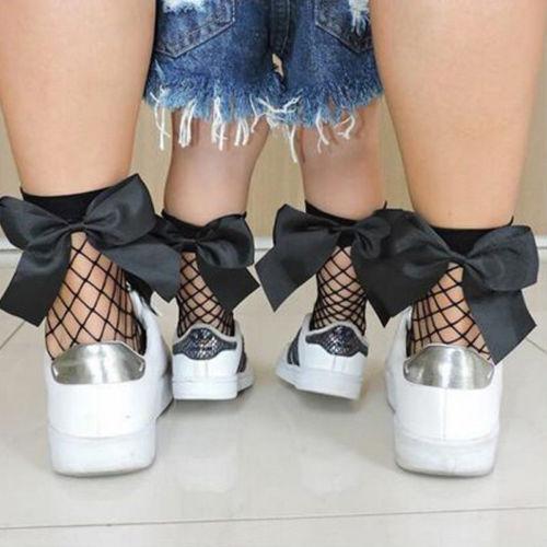 10pairs/20cs Fashion Kids Baby Girl Crystal Rhinestone Fishnet Mesh Short Socks Pantyhose With ribbon Bow for children girl