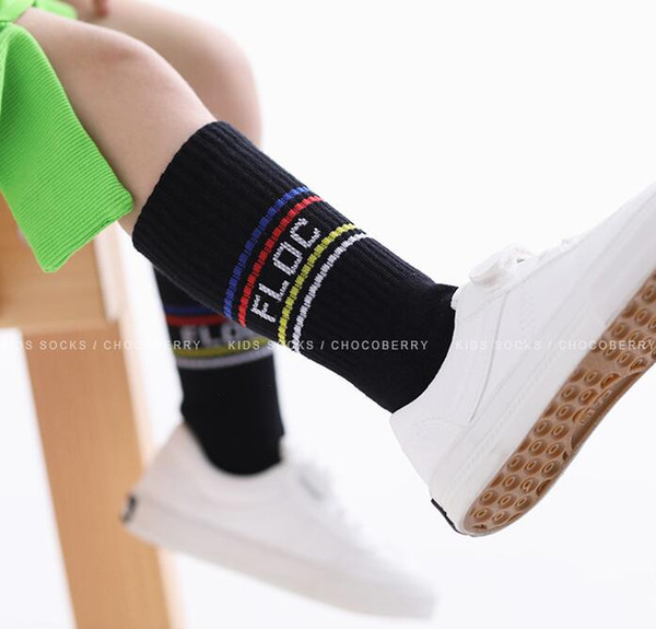 Baby Kids Thick Sock Newborn Baby Girls Socks Winter Warm Socks Kids Colorfult Striped Letter Knee High Long Sock Infant Toddler Baby Socks