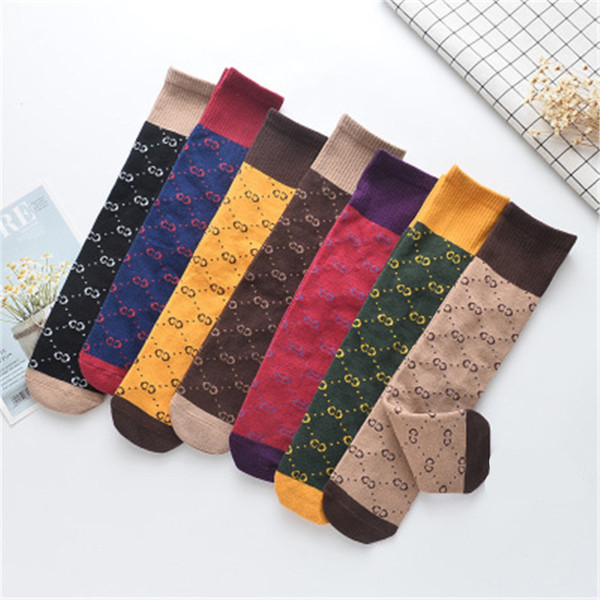 Children's Socks Occident Tide Letter Contrasts Color Tide Children Socks Children's Stockings Without Heels Parents And Children Socks