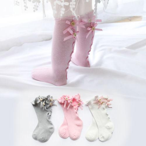 Baby Girls Kids Spanish Romany Knee High Socks Bowknot Party School Stockings