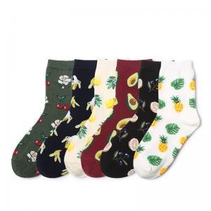 6styles Fruit pattern printed hosiery socks art painting knitted sport ankle sock women girl pineapple lemon socks FFA1626-2