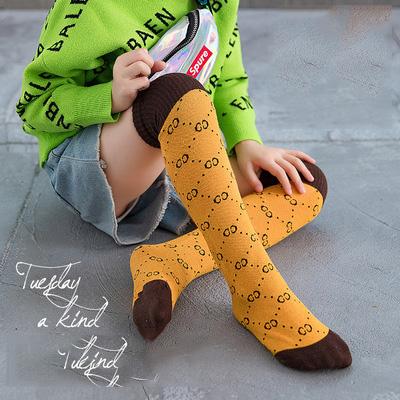 2020 Boys and Girls Brand Over-the-knee Socks Children Designer Casual Plaid Print Socks Kids Student Football Sock Top Quality