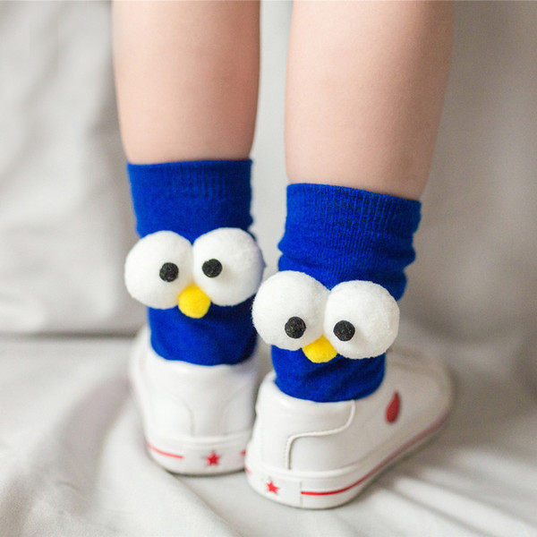 Cute Designs Big eyes Children Knee High Socks Girls Boys Autumn Winter Wear Cotton Sock Baby children Teenage girl Long Socks