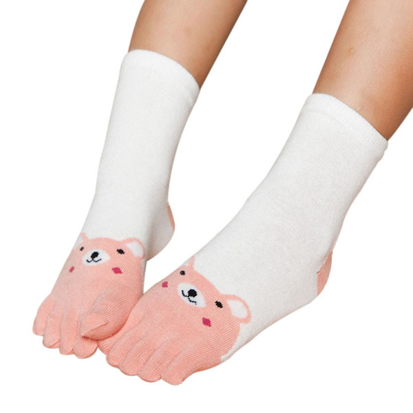 Soft 2 Pairs Socks Comfortable Coon Children Toe Socks Warm Lovely Kids Socks Breathable Mid-length Socks 5 Colors