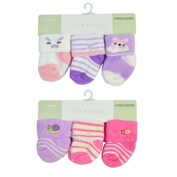 6pair/lot Newborn Terry Socks baby girl boy cotton 0-3 month Warm Elastic spring/autumn/winter infant for babies Accessories