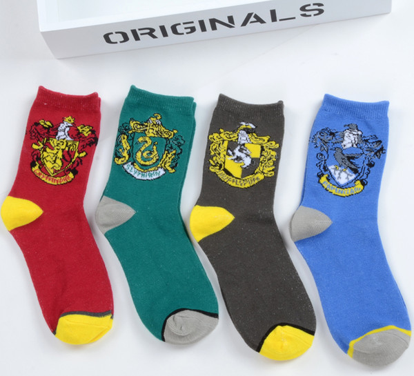 Harry Potter Hogwarts Socks Unisex Gryffindor Slytherin Ravenclaw Cosplay Costume Socks Magic School Striped Badge Socks