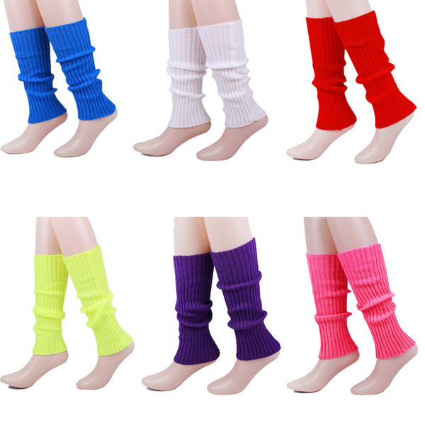 10 colors Candy colors Leg Warmers woman children girls knitting Socks Crochet Wool socks Warmer baby Leggings Vertical stripe socks C1015