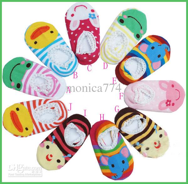 Mix 10styles 20pair Nissen Cute non-slip baby cartoon boat socks boy girl cotton floor socks skidproof socks,infant kids toddle socks 9-15cm