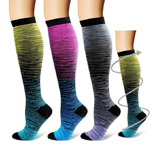 Gradient Compression Socks Basketball Sock Long Knee Athletic Sport Socks Men Winter Socks Anti Fatigue Pain Relief Stocking GGA3046-6