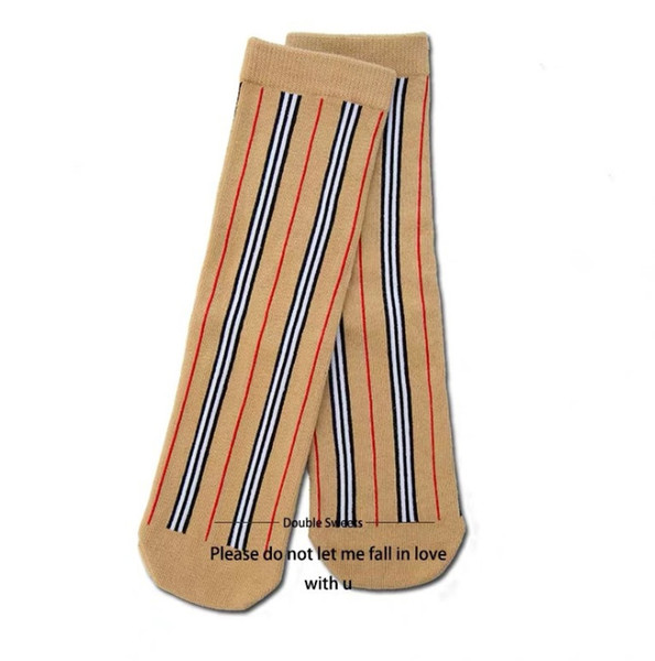 Fashion kids Autumn socks girls stripe knitted socks designer boys cotton breathable casual socks mommy and me matching Socksing Y2824