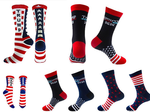 Unisex President Trump Letter stockings Striped stars US flag Knit Sports Socks Stockings Hip Hop MAGA Sock Streetwear