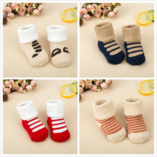 0-3 Years Baby Socks Newborn Cotton Winter Autumn Girls Boys Kids Socks Infant Warm Slippers Children Thicken