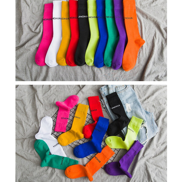 Pure Color Women Designer Letter Stockings Letter B Cotton Luxury Socks with Stamp Gift for Love Girlfriend Mix Color