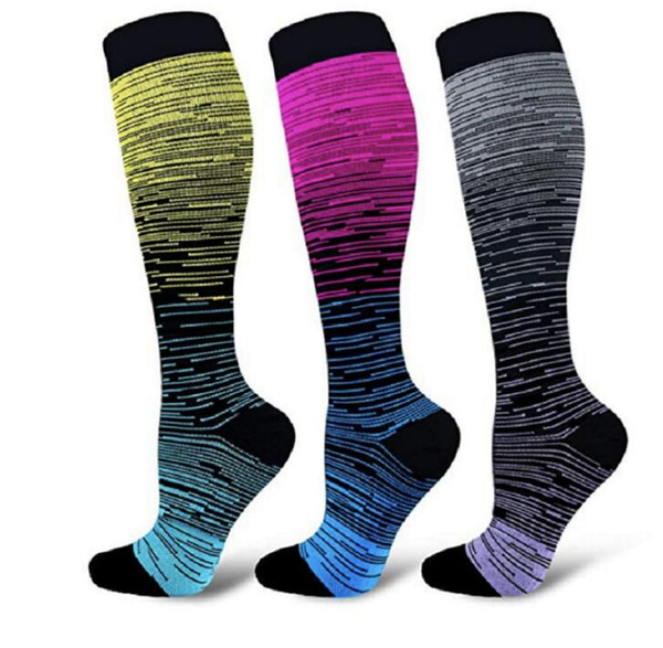 Gradient Compression Socks Basketball Sock Long Knee Athletic Sport Socks Men Winter Socks Anti Fatigue Pain Relief Stocking GGA3046-2