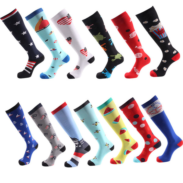 13 Styles Men Women Compression Socks Fit For Sports Black Compression Socks Anti Fatigue Pain Relief Knee High Stockings 1 Pair 2020