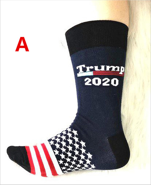 New Multi Colors High Quality Middle MAGA Trump 2020 American Stars Stripped Socks Skateboard Hiphop Socks Joke Sock Cotton Unisex Socks