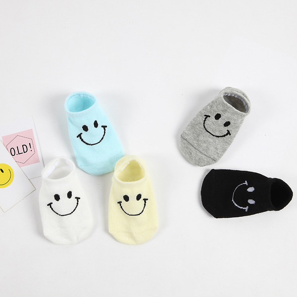 Cute 5pairs Baby Floor Boy Girl Kids Children Smile Infant Cotton Anti Skid Slip Toddler Slipper Sock Cotton + Polyester 1-9T