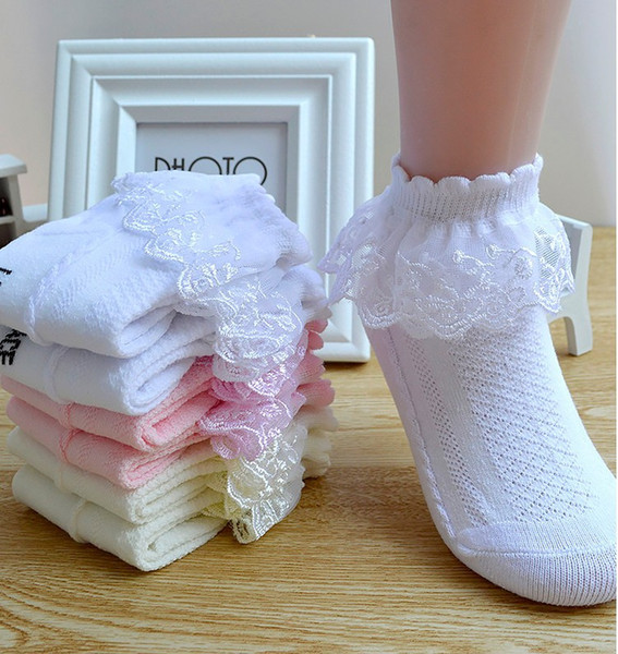 Baby Lace Socks Princess Kids Children Girls Spring Summer Breathable Cotton Cute Sock 4 Colors M992