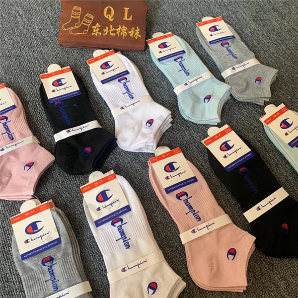 Brand Designer Ankle Socks Men Women Fashion Low Cut Hosiery Couples 100% Cotton Luxury Stockings Champion Street Style Short Socks B9502