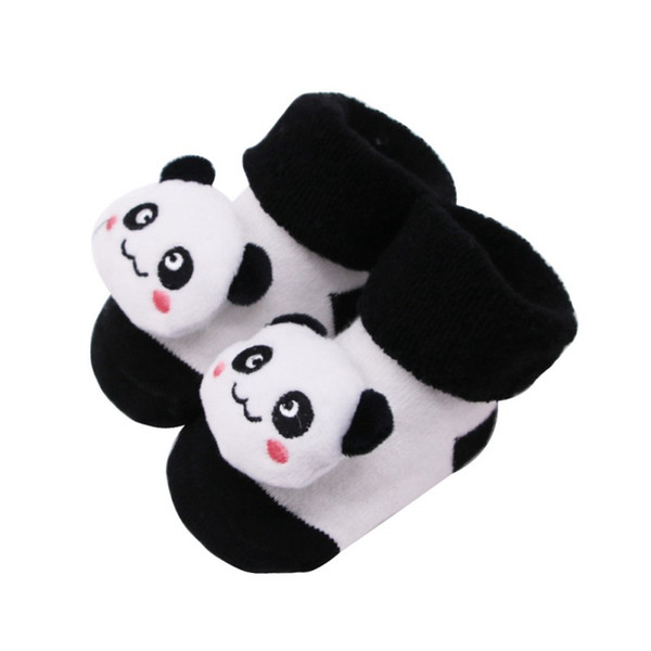 Infant girl's socks Baby cartoon head bell ring terry socks plastic non-slip cotton comfortable