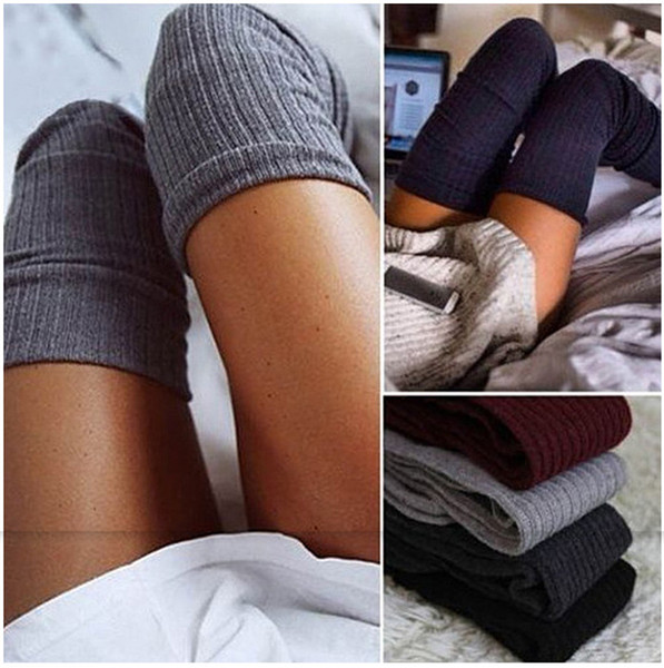 Girl Thigh High Socks Spring Autumn Knitted Crochet Soft Long Girls In Stockings Cotton Over the Knee Socks 18012702