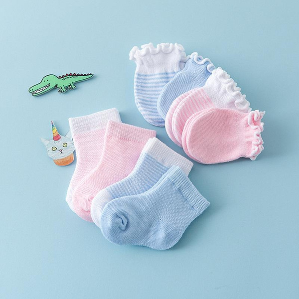 CieiK Baby Socks 4 Pairs/lot Cotton Girls Boys Newborn Summer Striped Mesh Thin Short Toddler Infant Sock Set Soft Kids Meias