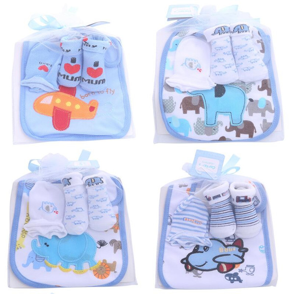 Cotton designer Baby Gift Newborn Outfits Baby Socks+gloves+Bibs 3pcs princess newborn baby girl designer clothes boys Infant Wear