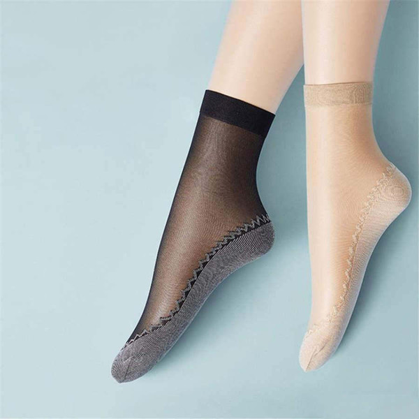 New Velvet short stockings plus cotton bottom slip short tube ladies stockings massage bottom Designer ladies socks