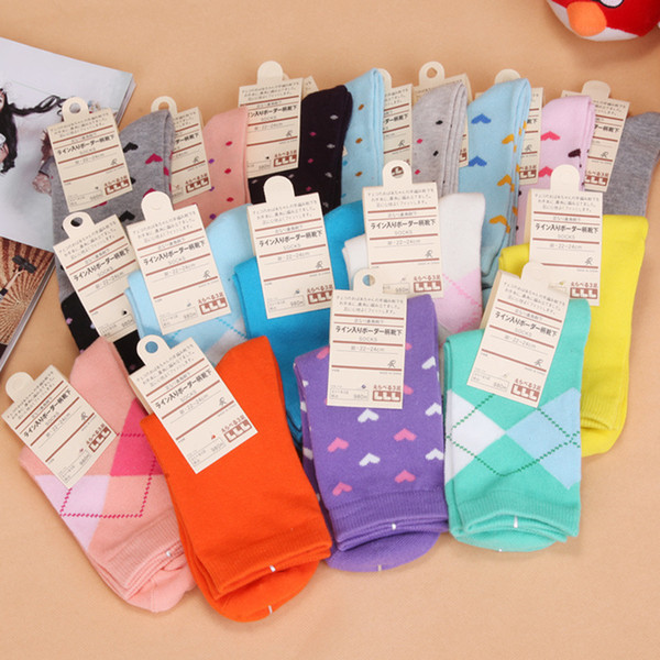 Pink Woman socks Casual cotton socks Polyester Cotton sock Long sock girl sock