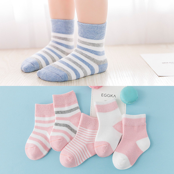 Lovely Newborn Sock Striped Kids Boy Knit Cotton Soft Baby Socks Girl