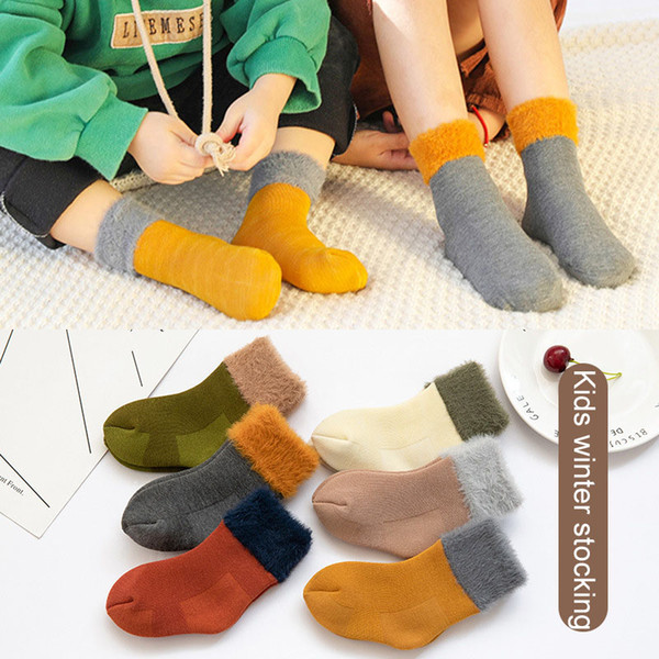 Baby Kids Winter Socks 6 Design Thicken Keep Warm Middle Tube Sock Boy Girls Sockings Soft Sock Children Socks 0-5T 07