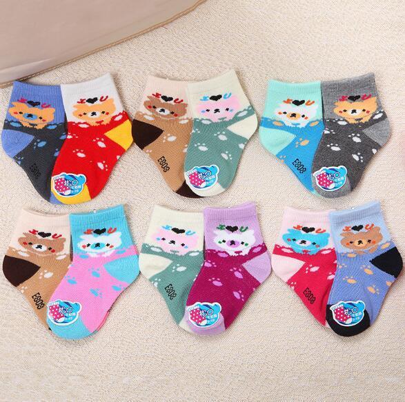 Brand Socks New 1 -3T Arrival Boys Girls Autumn Winter Knitted Cartoon Socks Kids Cotton Soft Socks Baby Candy Color