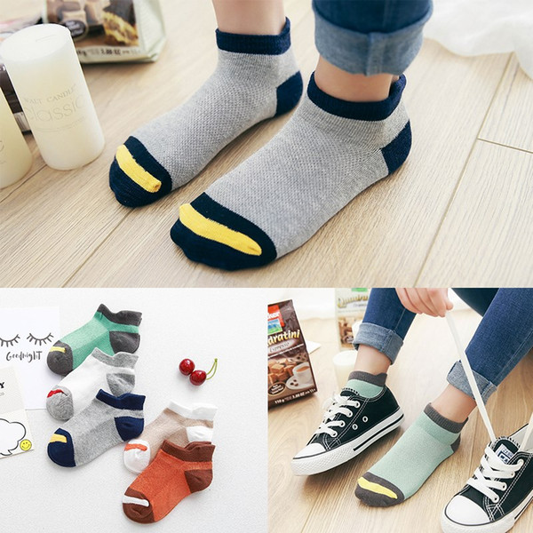 10Pcs/lot Spring Summer children's socks Mesh Cotton Socks for a boy Striped Solid for children Girls Kids Sport