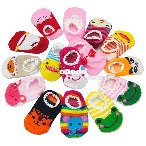 Wholesale-Unisex Baby Kids Toddler Girl Boy Cotton Anti-Slip Socks Shoes Slipper Free Shipping407