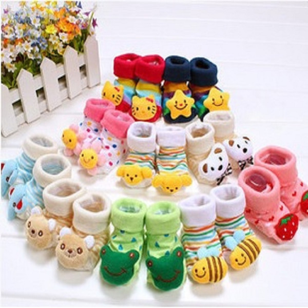 Animal baby socks toy stocking Newborn Box package unisex foot cover sock anti-slip room shoe first walkers prewalkr