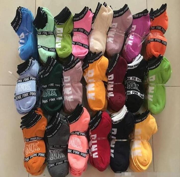 2019 Pink love Socks Fashion Women Sports Socks Victoria short Sports socks secrets boat ankle sock 30 Pairs free shipping lovely sock