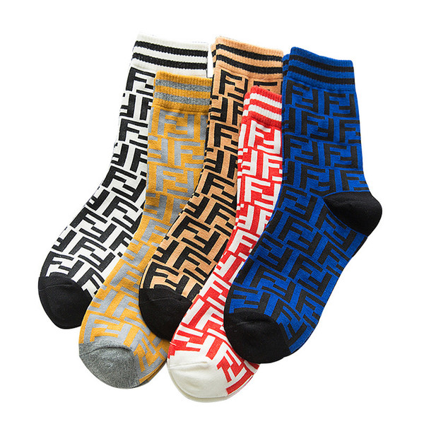 Autumn and winter tube female socks letter parallel bars tide brand sports socks fashion personality cotton tide socks