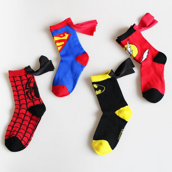 Spring and autumn superman series of hand-stitched mannequin stockings for boys and girls individual dance children sports socks free of fre